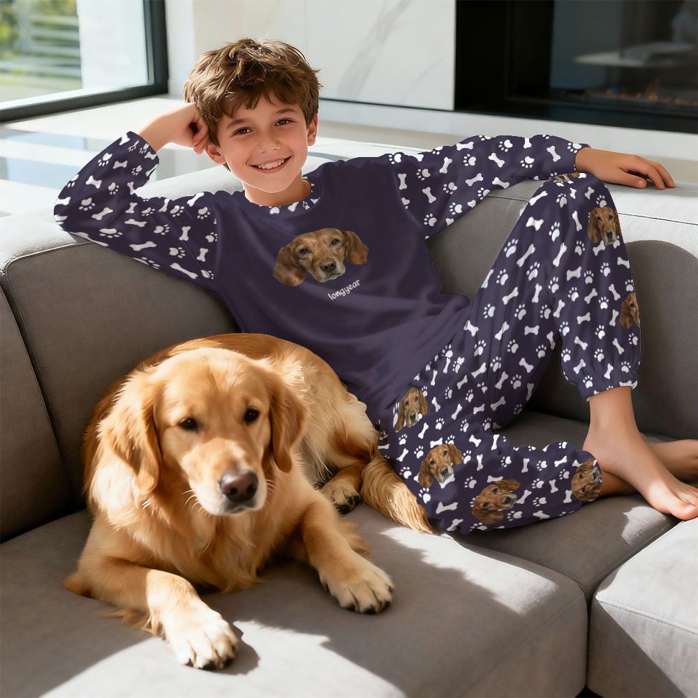 Custom Photo Pet Faces - Gift For Dog Lovers, Cat Lovers - Personalized Unisex Pajamas Set Pajamas For Family - 