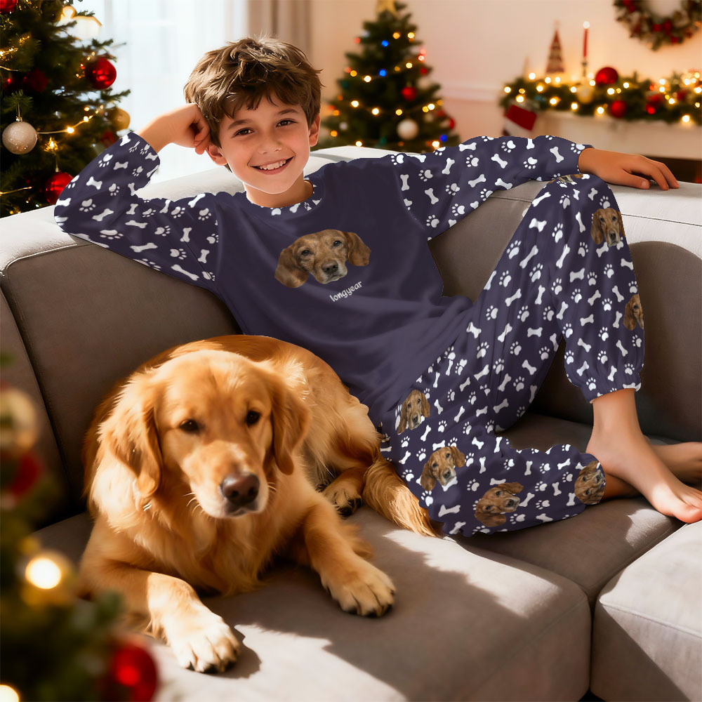 Custom Photo Pet Faces - Gift For Dog Lovers, Cat Lovers - Personalized Unisex Pajamas Set Pajamas For Family - 