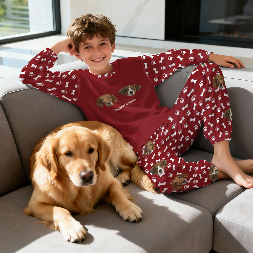 Custom Photo Pet Faces - Gift For Dog Lovers, Cat Lovers - Personalized Unisex Pajamas Set Pajamas For Family - 