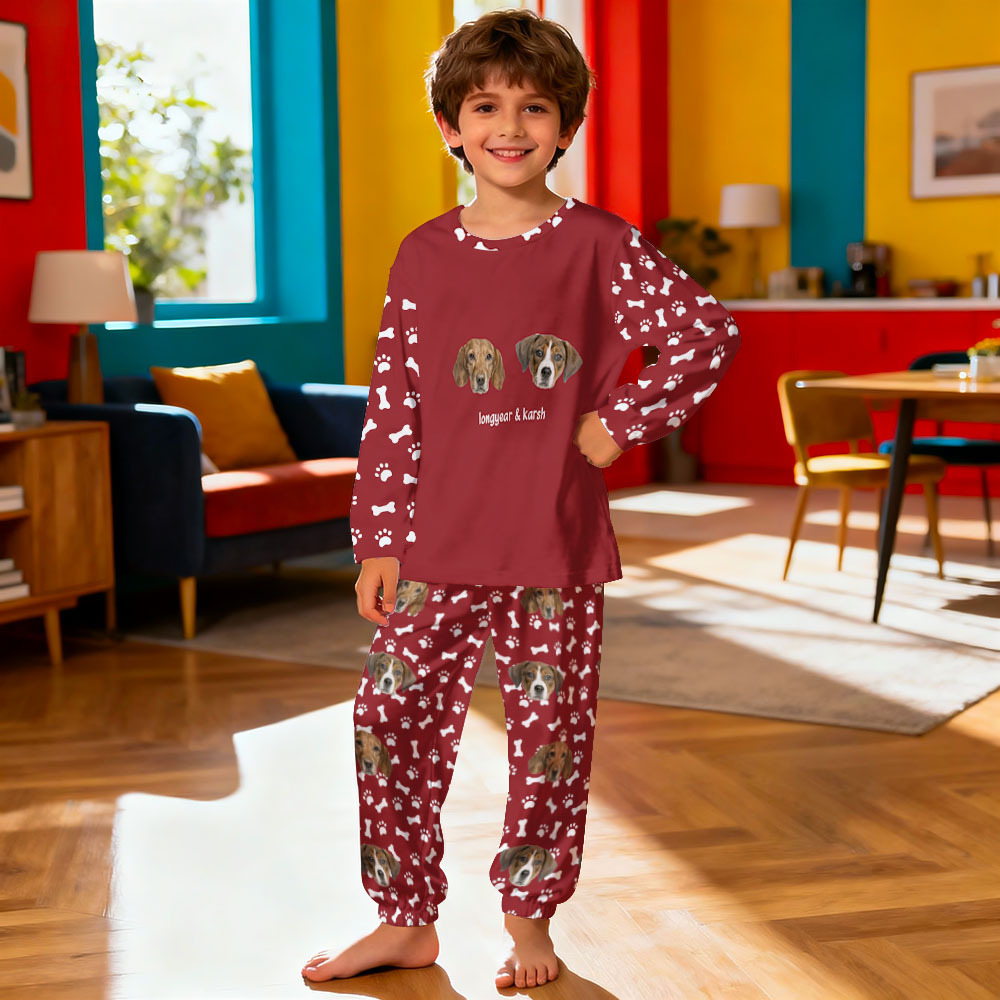 Custom Photo Pet Faces - Gift For Dog Lovers, Cat Lovers - Personalized Unisex Pajamas Set Pajamas For Family - 