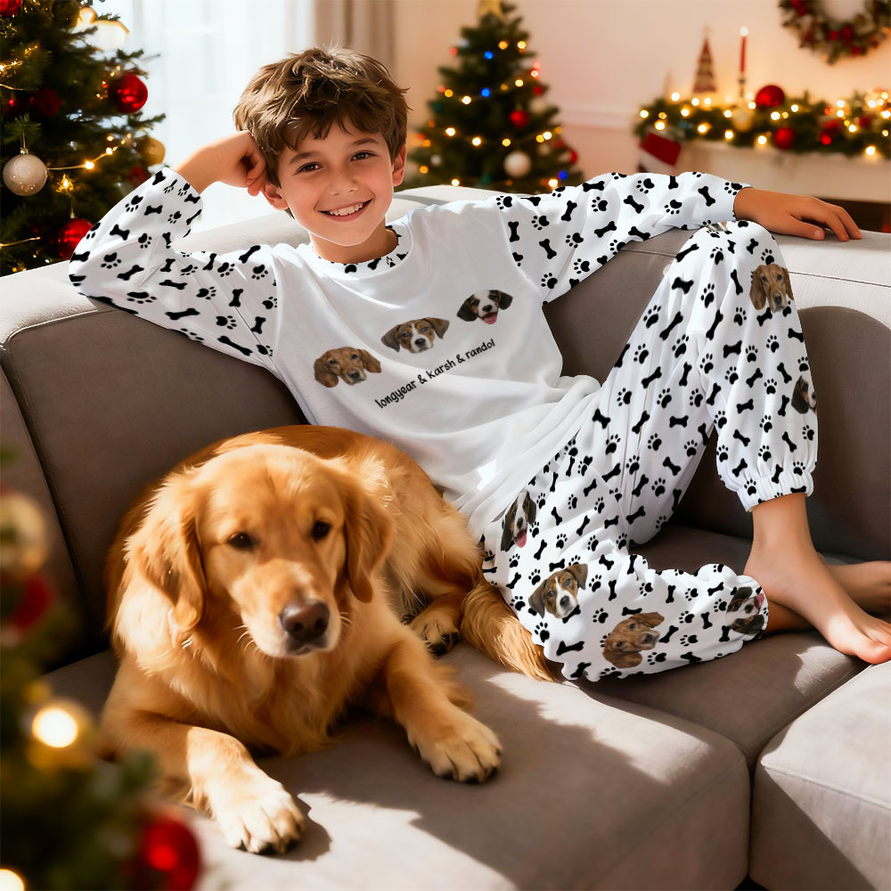 Custom Photo Pet Faces - Gift For Dog Lovers, Cat Lovers - Personalized Unisex Pajamas Set Pajamas For Family - 