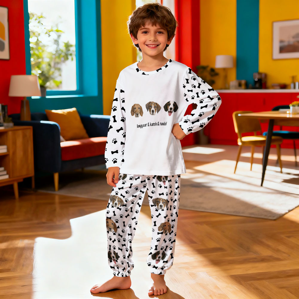 Custom Photo Pet Faces - Gift For Dog Lovers, Cat Lovers - Personalized Unisex Pajamas Set Pajamas For Family - 