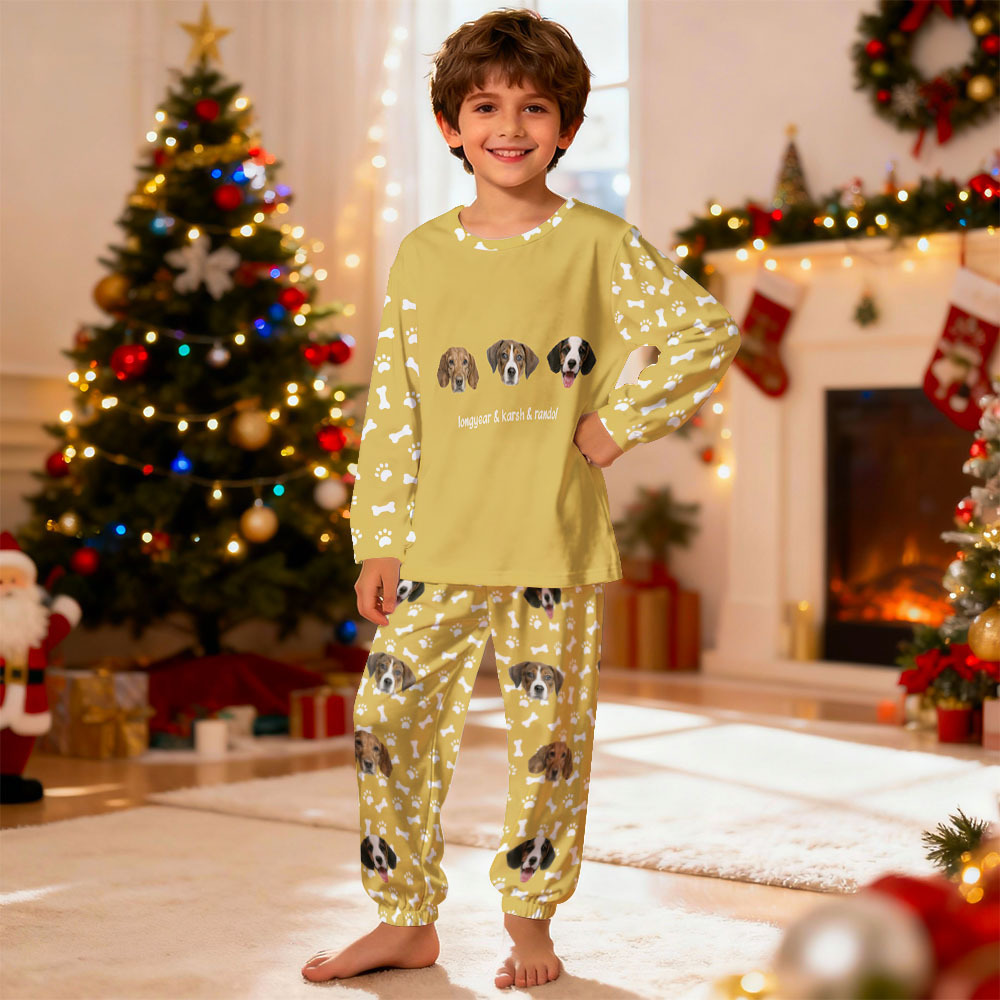 Custom Photo Pet Faces - Gift For Dog Lovers, Cat Lovers - Personalized Unisex Pajamas Set Pajamas For Family - 