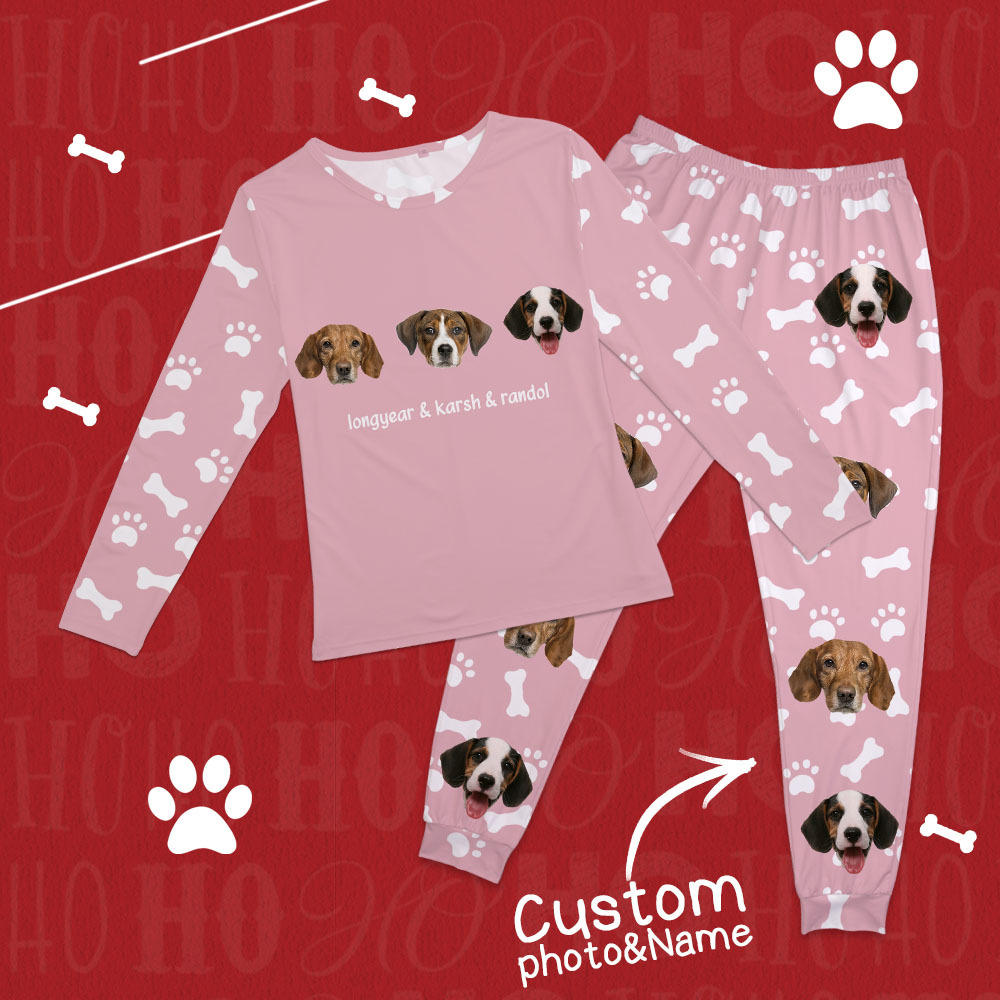 Custom Photo Pet Faces - Gift For Dog Lovers, Cat Lovers - Personalized Unisex Pajamas Set Pajamas For Family - 