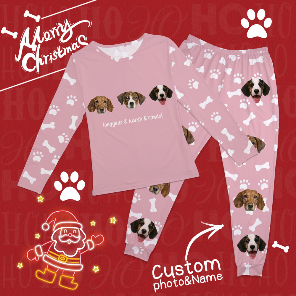 Custom Photo Pet Faces - Gift For Dog Lovers, Cat Lovers - Personalized Unisex Pajamas Set Pajamas For Family - 