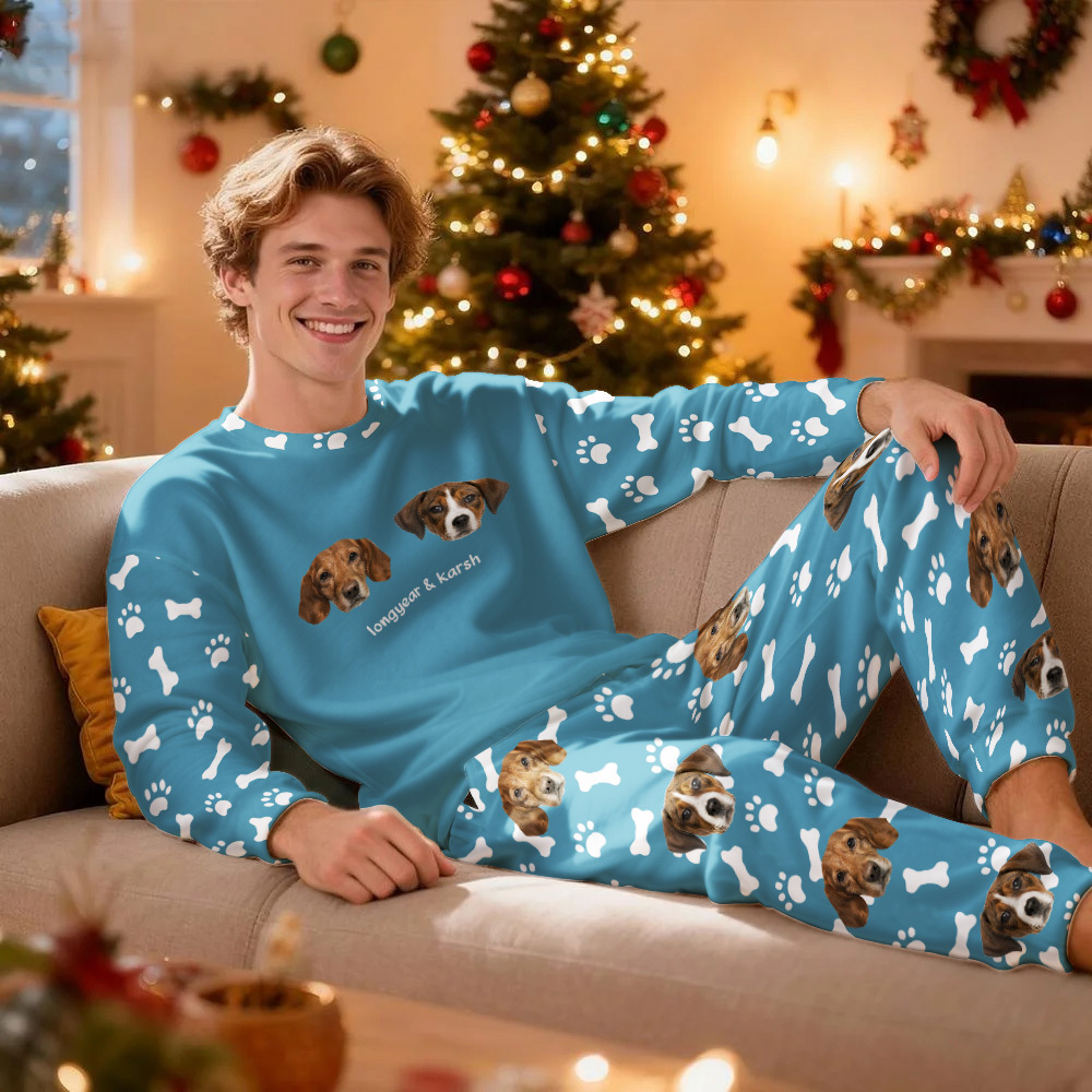 Custom Photo Pet Faces - Gift For Dog Lovers, Cat Lovers - Personalized Unisex Pajamas Set Pajamas For Family - 