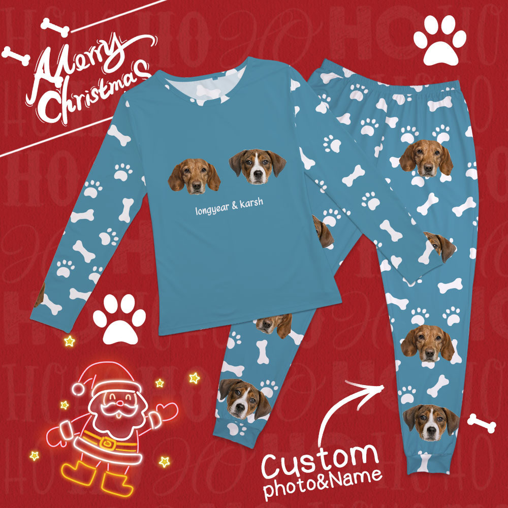 Custom Photo Pet Faces - Gift For Dog Lovers, Cat Lovers - Personalized Unisex Pajamas Set Pajamas For Family - 