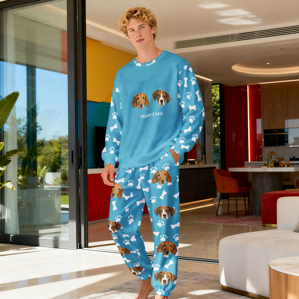 Custom Photo Pet Faces - Gift For Dog Lovers, Cat Lovers - Personalized Unisex Pajamas Set Pajamas For Family - 