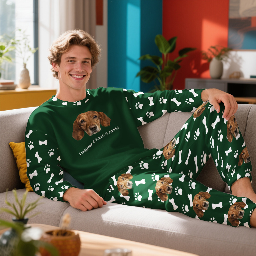 Custom Photo Pet Faces - Gift For Dog Lovers, Cat Lovers - Personalized Unisex Pajamas Set Pajamas For Family - 