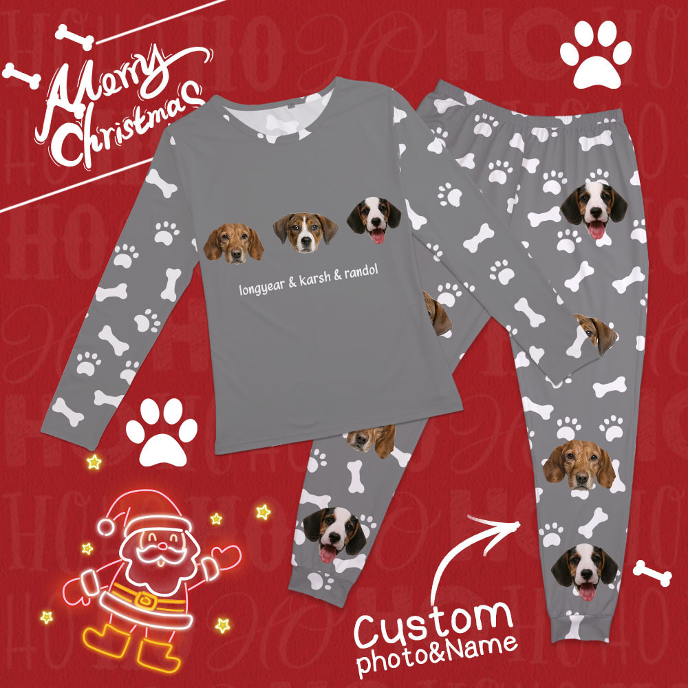 Custom Photo Pet Faces - Gift For Dog Lovers, Cat Lovers - Personalized Unisex Pajamas Set Pajamas For Family - 