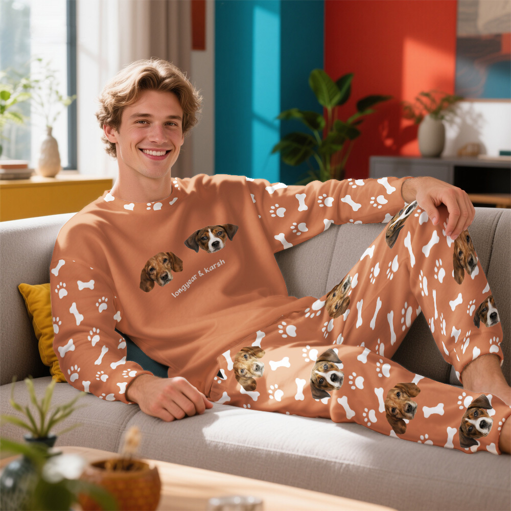 Custom Photo Pet Faces - Gift For Dog Lovers, Cat Lovers - Personalized Unisex Pajamas Set Pajamas For Family - 