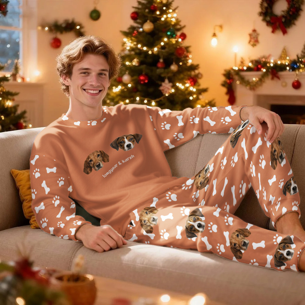 Custom Photo Pet Faces - Gift For Dog Lovers, Cat Lovers - Personalized Unisex Pajamas Set Pajamas For Family - 