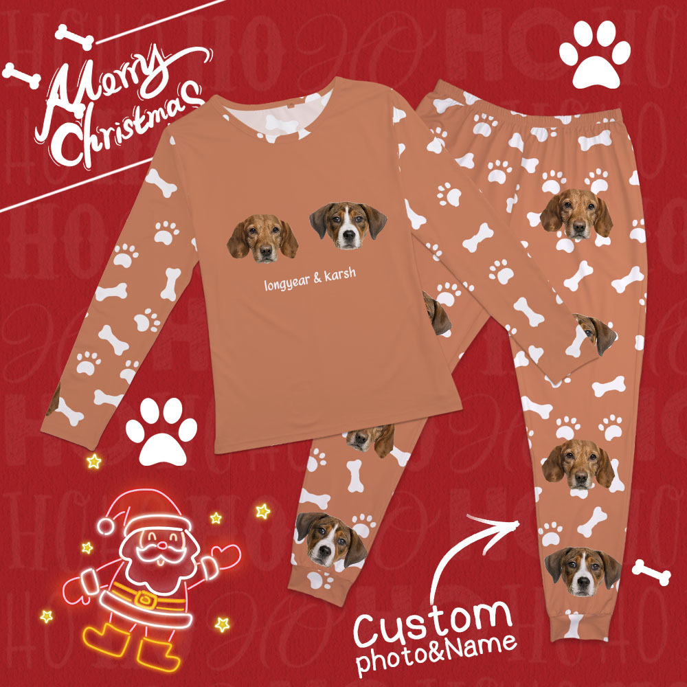 Custom Photo Pet Faces - Gift For Dog Lovers, Cat Lovers - Personalized Unisex Pajamas Set Pajamas For Family - 
