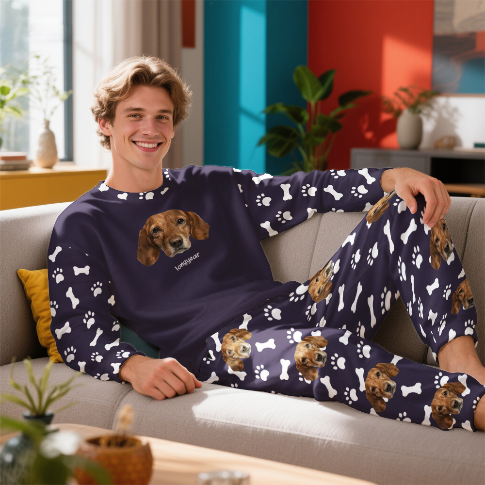 Custom Photo Pet Faces - Gift For Dog Lovers, Cat Lovers - Personalized Unisex Pajamas Set Pajamas For Family - 