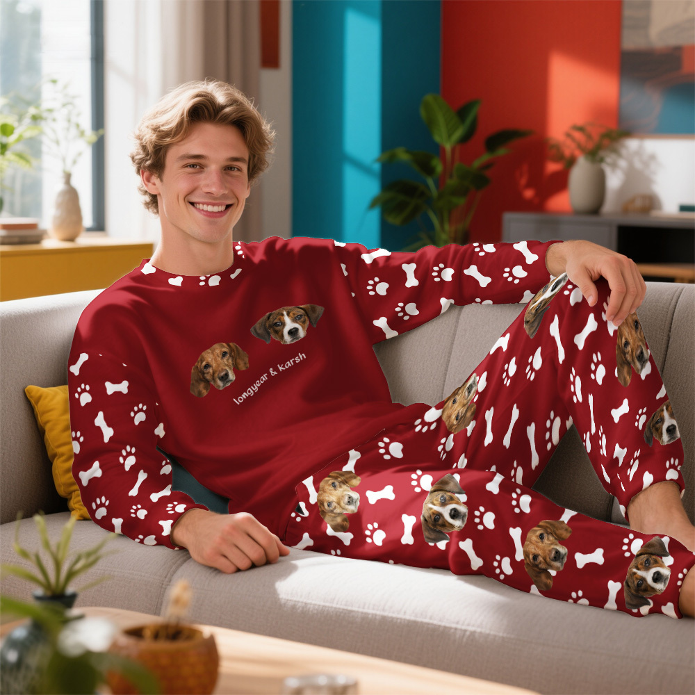 Custom Photo Pet Faces - Gift For Dog Lovers, Cat Lovers - Personalized Unisex Pajamas Set Pajamas For Family - 