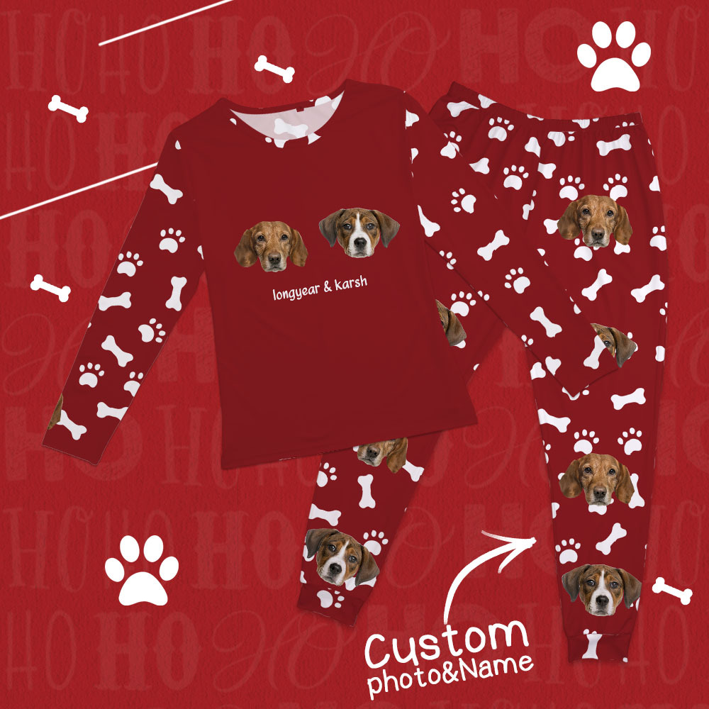 Custom Photo Pet Faces - Gift For Dog Lovers, Cat Lovers - Personalized Unisex Pajamas Set Pajamas For Family - 