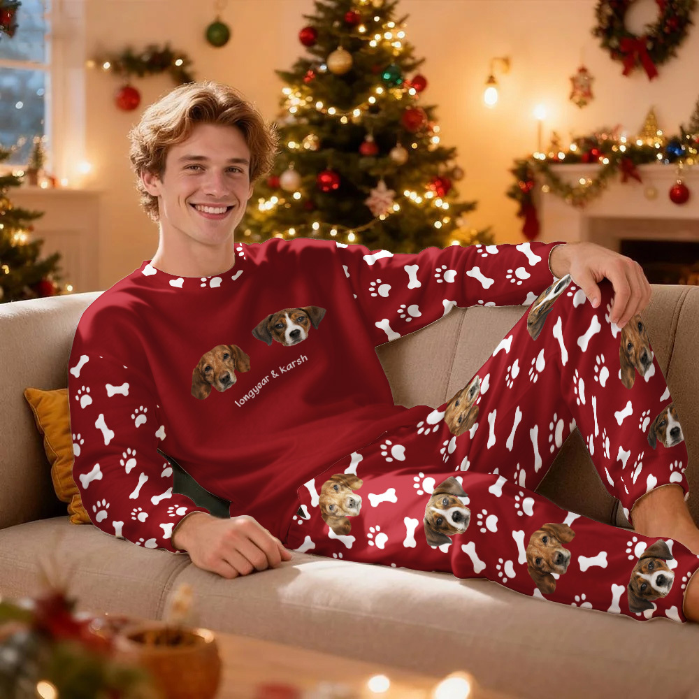 Custom Photo Pet Faces - Gift For Dog Lovers, Cat Lovers - Personalized Unisex Pajamas Set Pajamas For Family - 