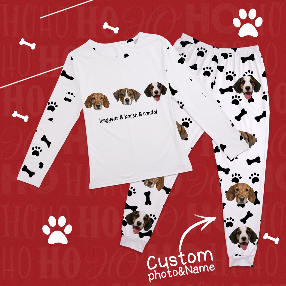 Custom Photo Pet Faces - Gift For Dog Lovers, Cat Lovers - Personalized Unisex Pajamas Set Pajamas For Family - 
