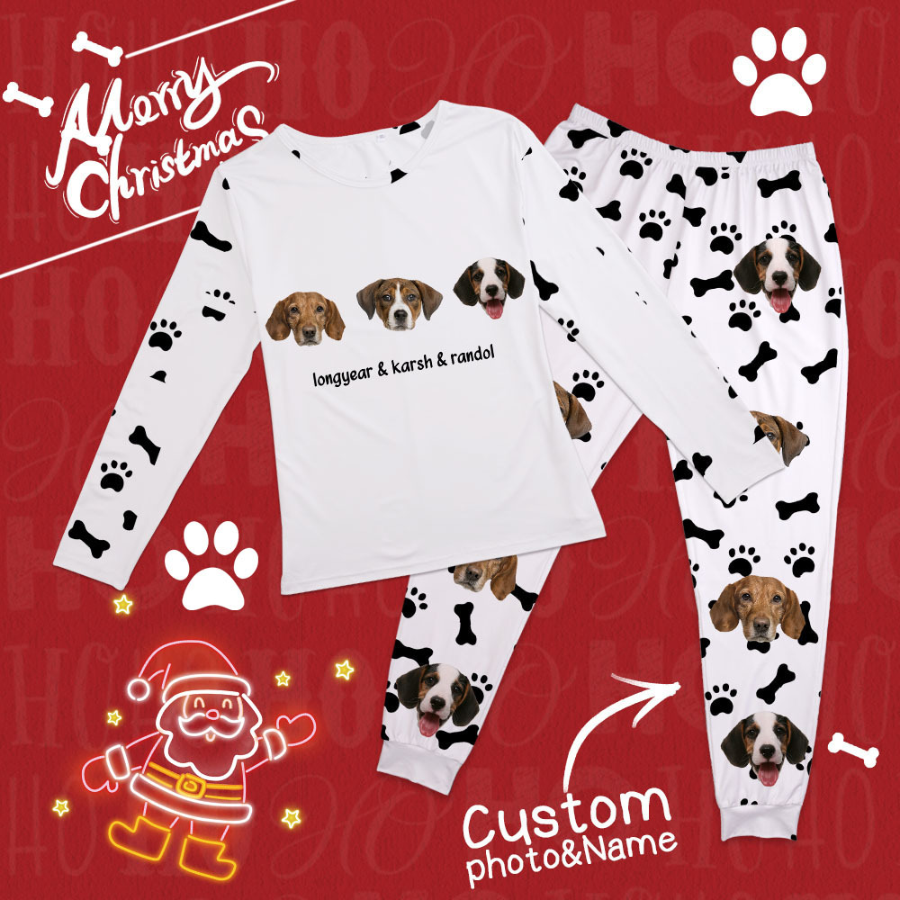 Custom Photo Pet Faces - Gift For Dog Lovers, Cat Lovers - Personalized Unisex Pajamas Set Pajamas For Family - 