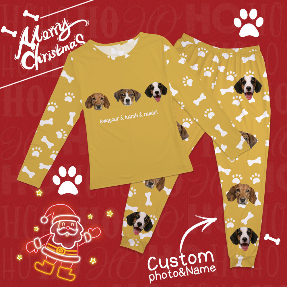 Custom Photo Pet Faces - Gift For Dog Lovers, Cat Lovers - Personalized Unisex Pajamas Set Pajamas For Family - 