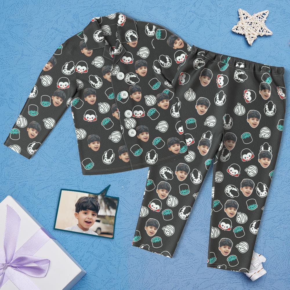 Custom Face Children's Cartoon Monster Pajamas For Kids - 