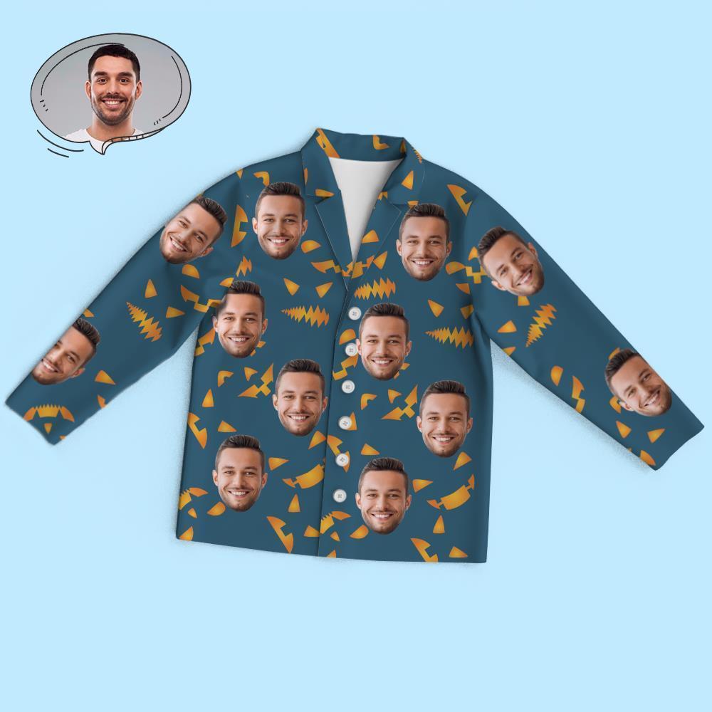 Custom Face Pumpkin Smiley Halloween Pajamas - 