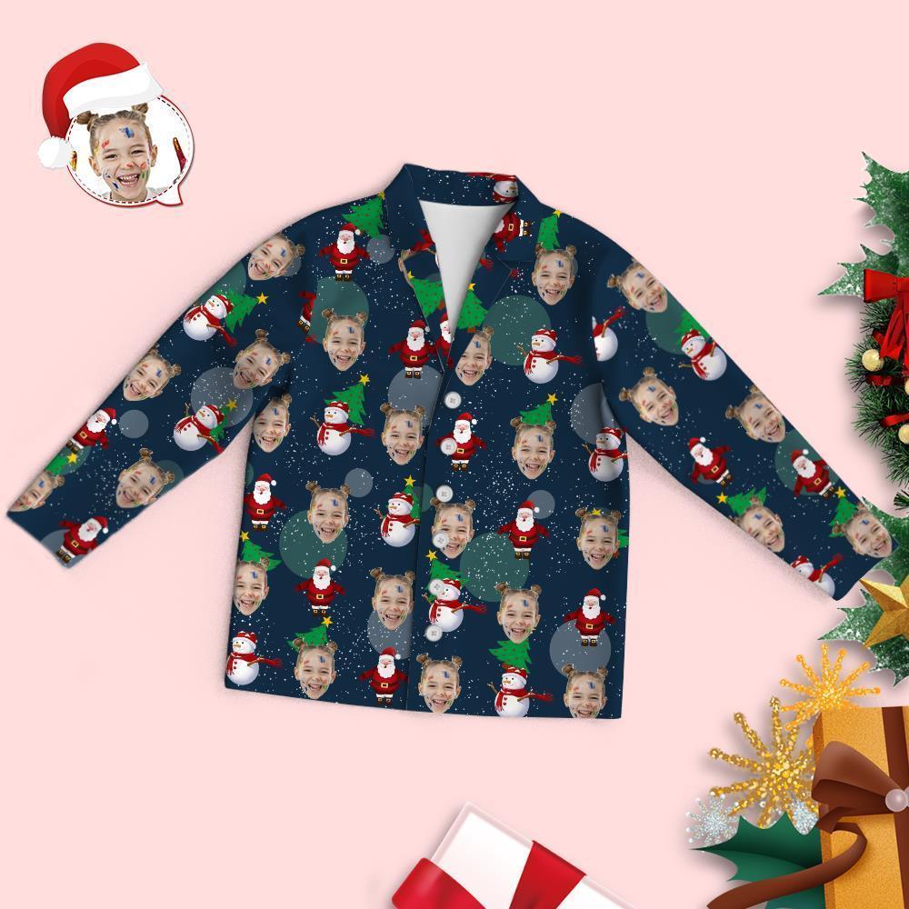 Custom Face Santa Claus and Snowman Christmas Pajamas - 