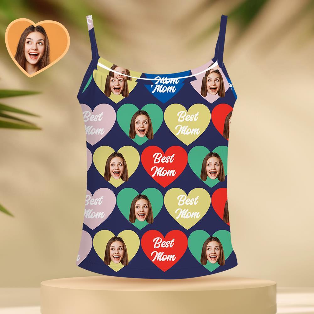 Custom Face Sleepwear Ladies Loose Wide-leg Pants Best Mom Pajama - Colorful Heart - 