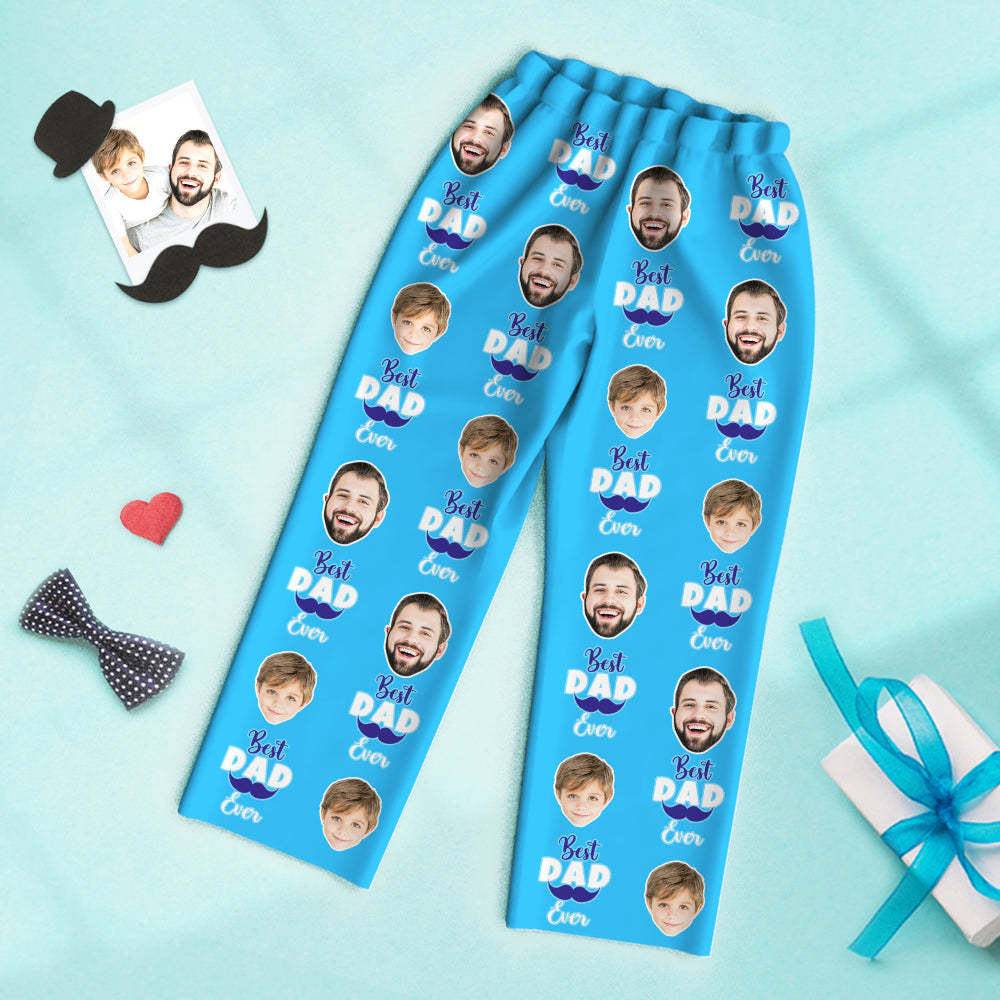 Custom Face Beard Pajamas Best Dad Ever Father's Day Gifts - 