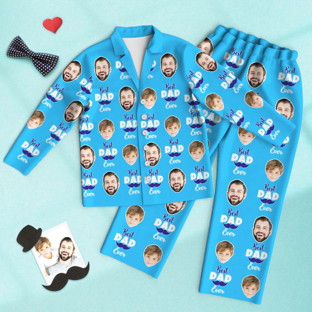 Custom Face Beard Pajamas Best Dad Ever Father's Day Gifts - 