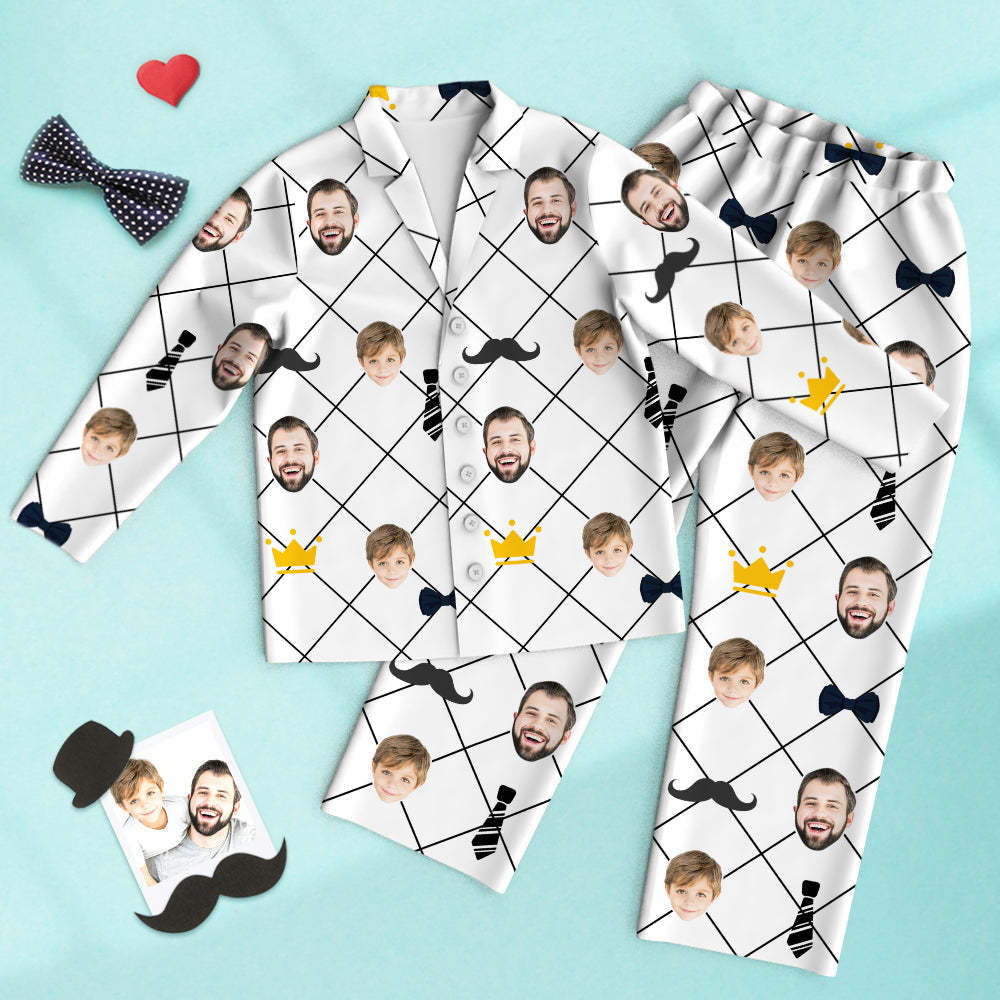 Custom Face Plaid Pajamas Beard Pattern Father's Day Gifts - 