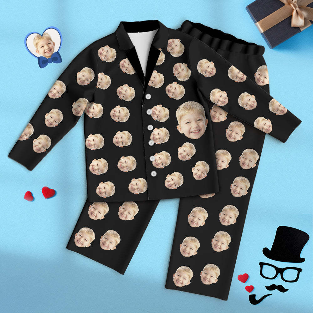 Custom Face Long Sleeve Pajamas Sleepwear Set Father's Day Gift for Dad - Funny Face - 