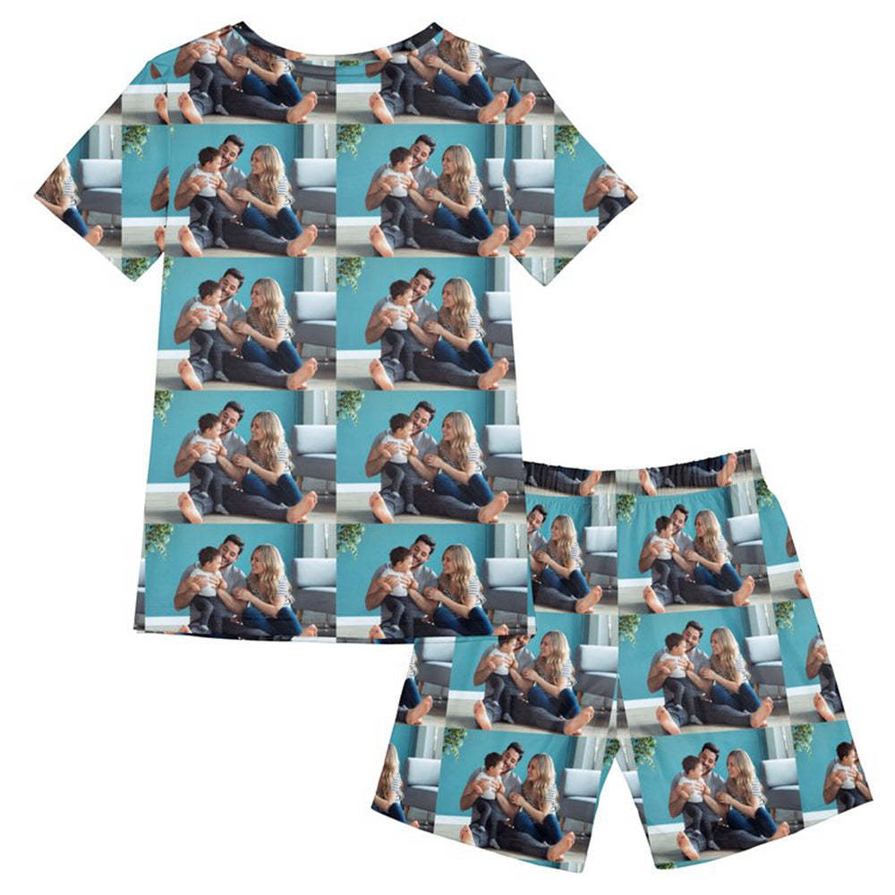 Custom Photo Pajamas Loving Family Short Pajama Set Gift for Women - 