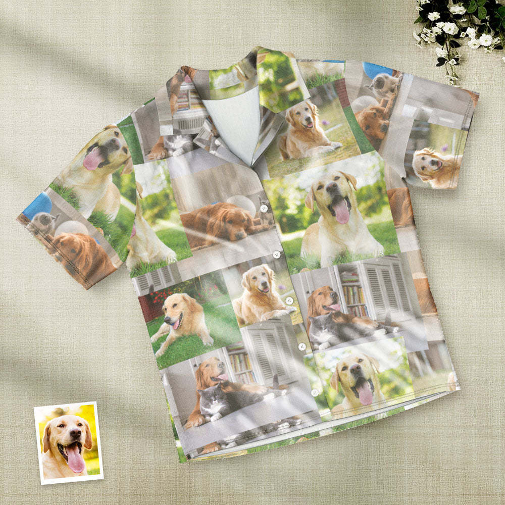 Custom Photo Pajamas Personalized Short Sleeve Pajamas with 5 Photos Summer Pajama Gifts - 