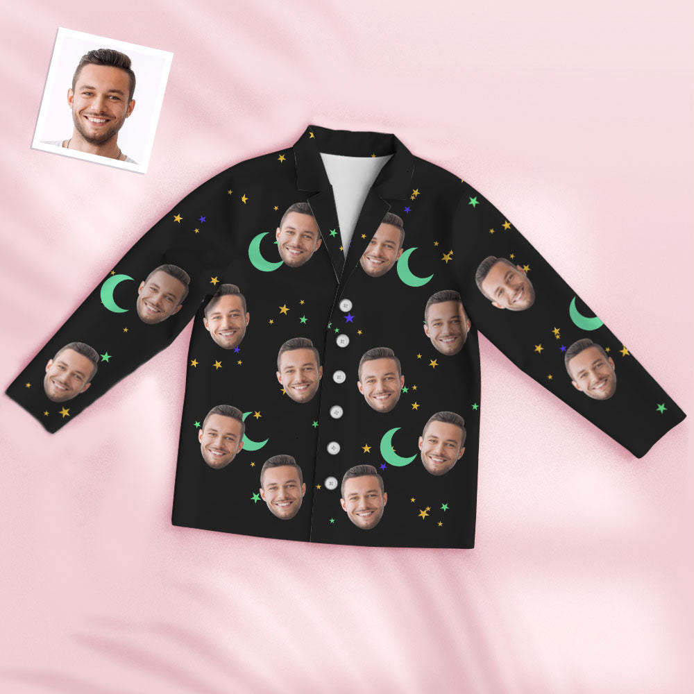 Custom Photo Face Pajama Personalized Starry Sky Style Gifts - 