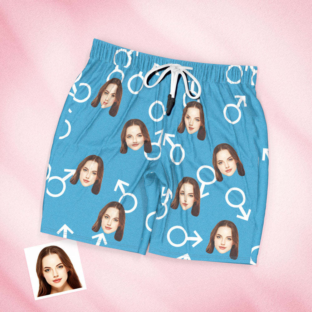 Custom Face Short Pink Sleeved Pajamas Personalized Photo Sleepwear Women Men Summer Pajamas Valentine's Day Gift - 