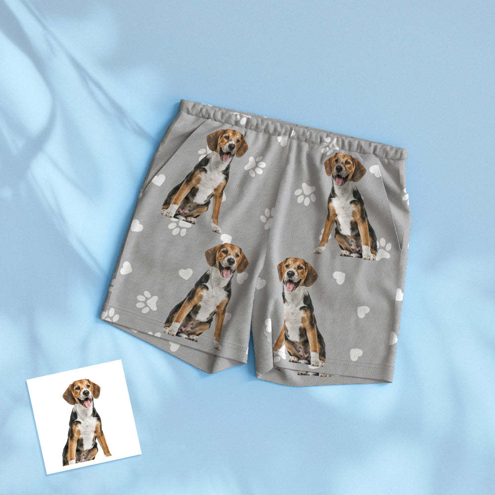 Custom Pet Photo Name Short Pajamas Personalized V-neck Dog Cat Lover Pajamas - 