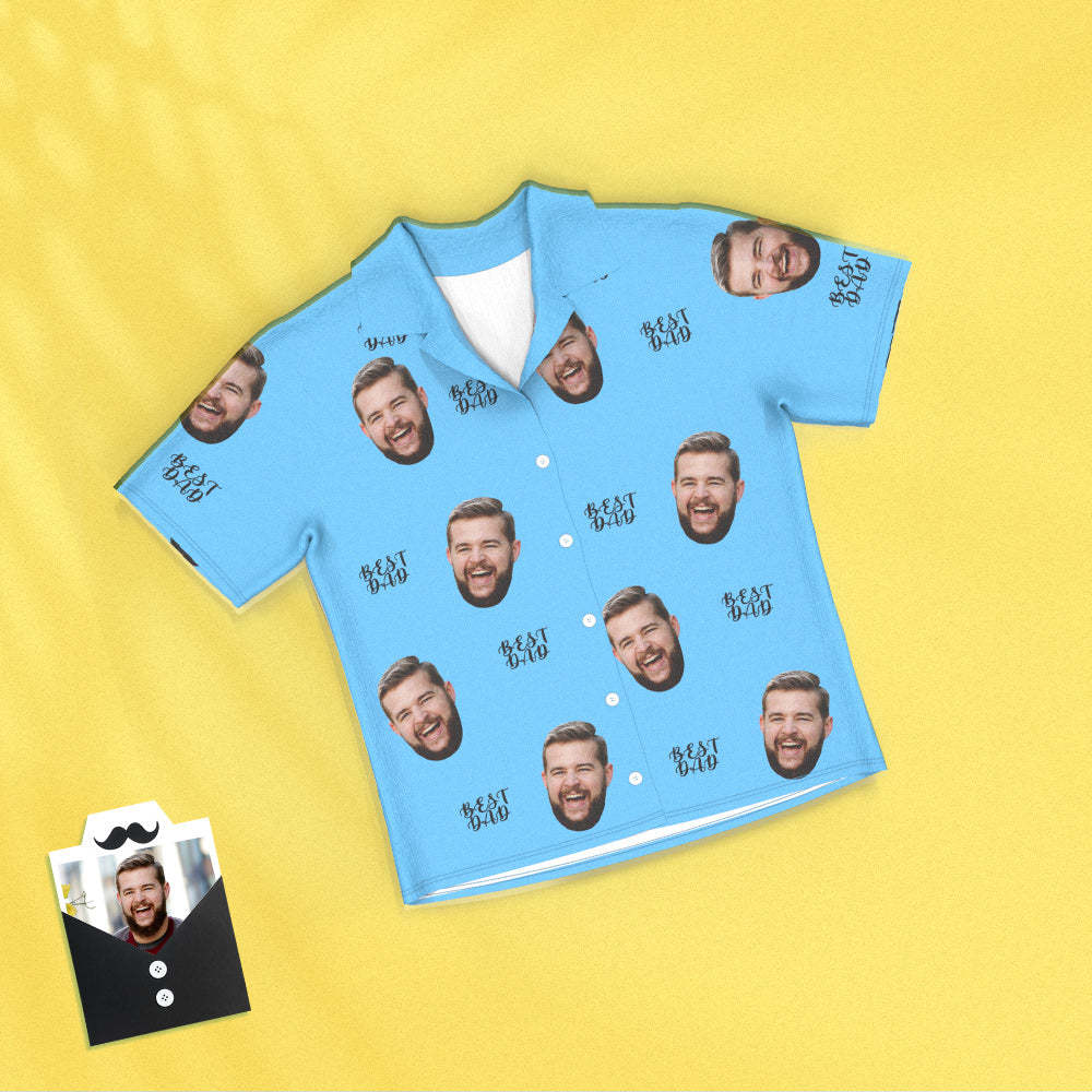 Custom Face Short Sleeved Pajamas Personalized Photo Sleepwear Women Men Pajamas Best Dad Father's Day Gifts - 