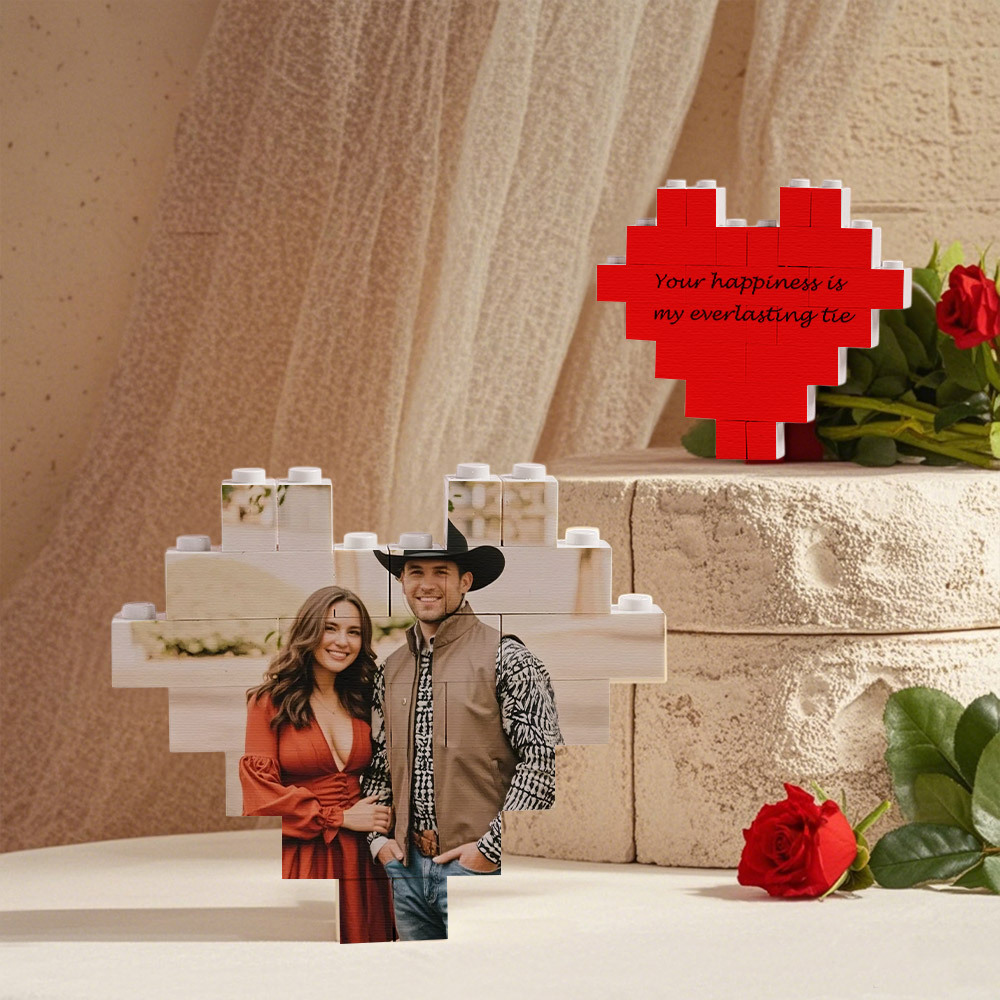 Custom Music Code Building Brick Personalized Photo Block Heart Shape Valentine's Day Gifts