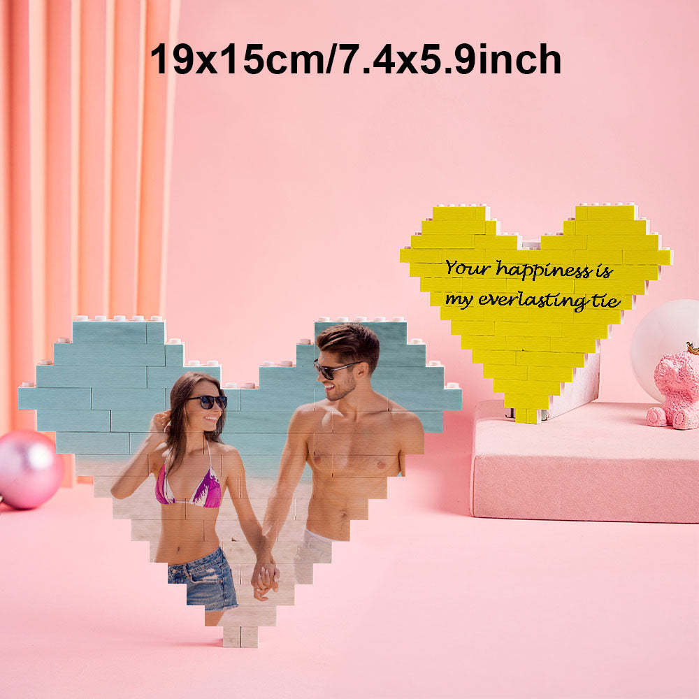 Custom Photo Building Brick Personalized Music Code Block Heart Shaped Photo Block Gifts for Her