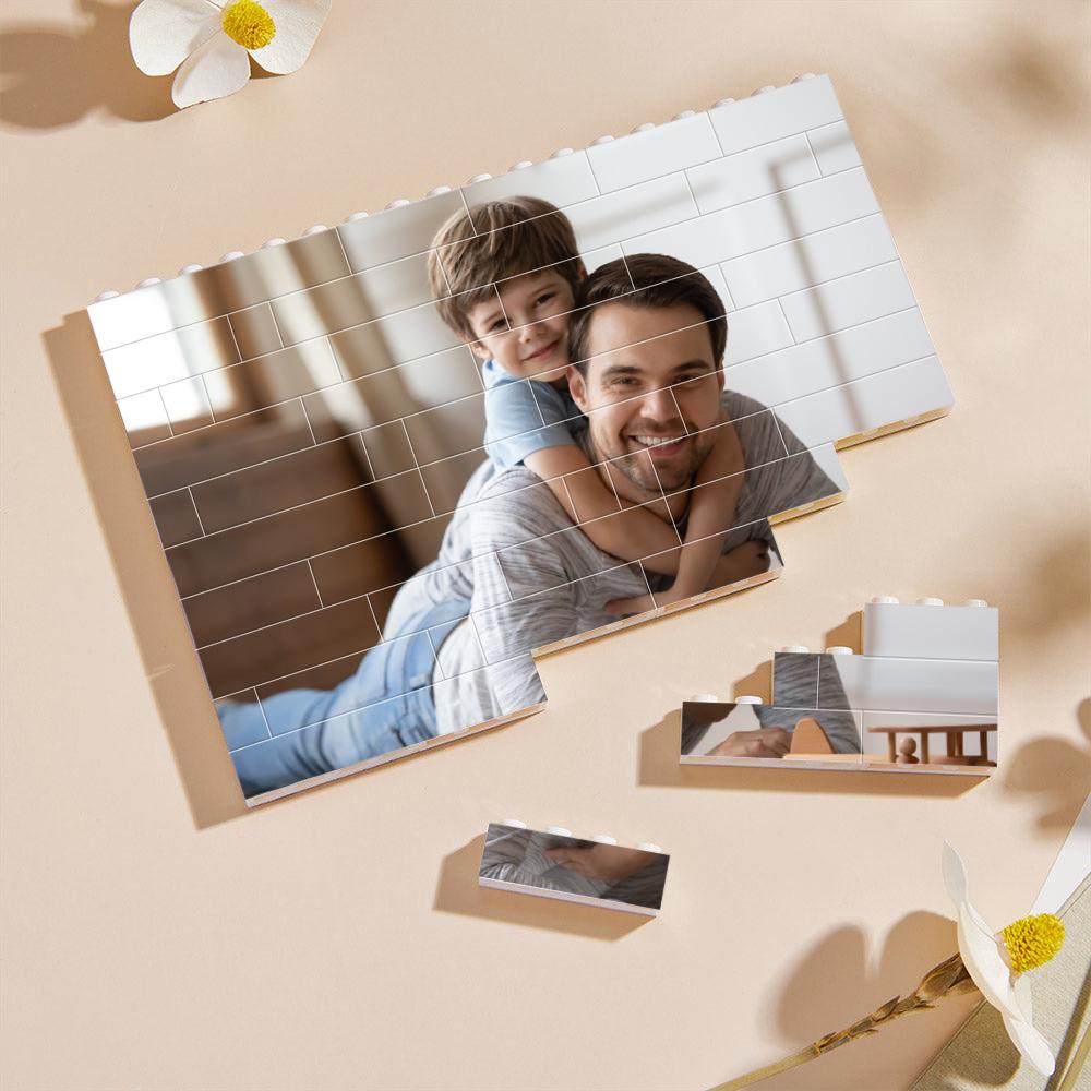 Father's Day Gifts Personalized Building Brick Custom Photo Block Square Shape