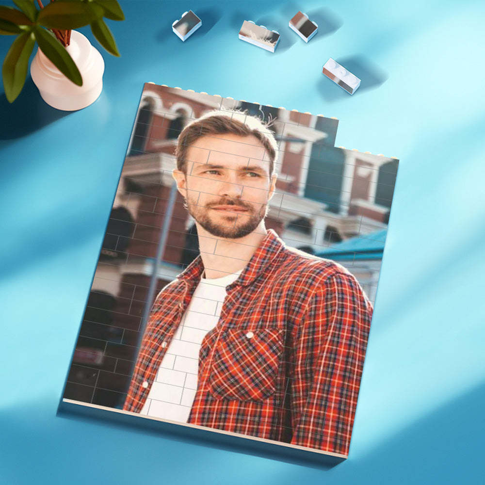 Personalized Brick Rectangle Building Photo Block Custom Face Superman Plaque - myphotowallet