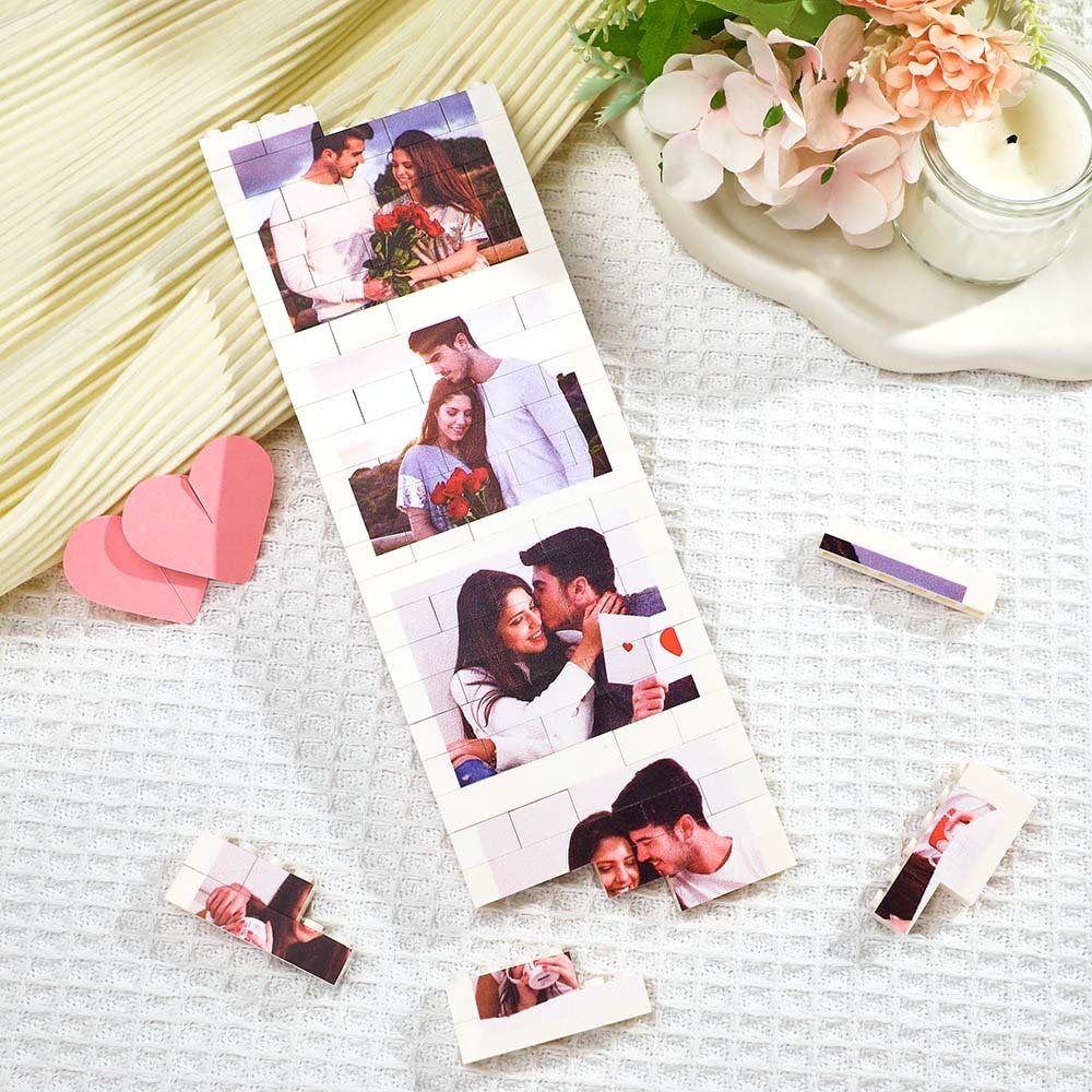 Custom Photo Building Block Puzzle Personalized Photo Square Brick Gift for couples - myphotowallet