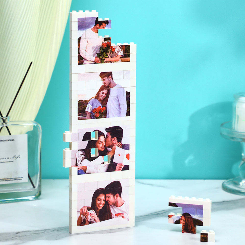 Custom Photo Building Block Puzzle Personalized Photo Square Brick Gift for couples - myphotowallet