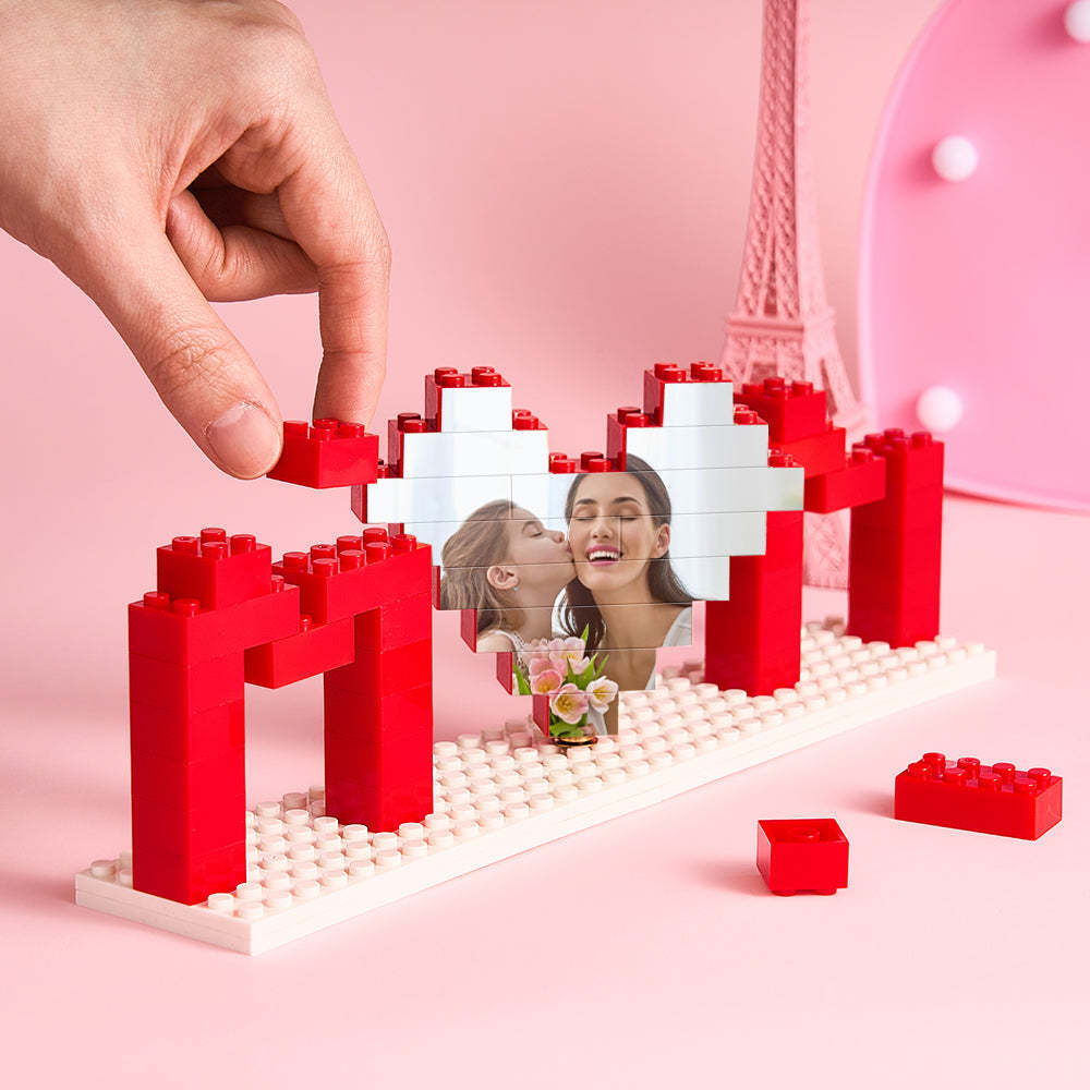 Custom Mom Photo Building Brick Puzzles Personalized Photo Block Mother's Day Gifts -  - myphotowallet
