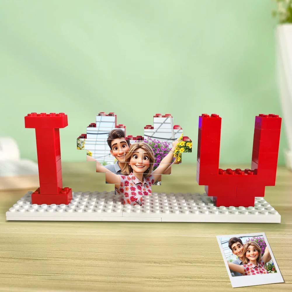 Custom building blocks cartoon couple photo blocks personalized building blocks puzzle gift for couples