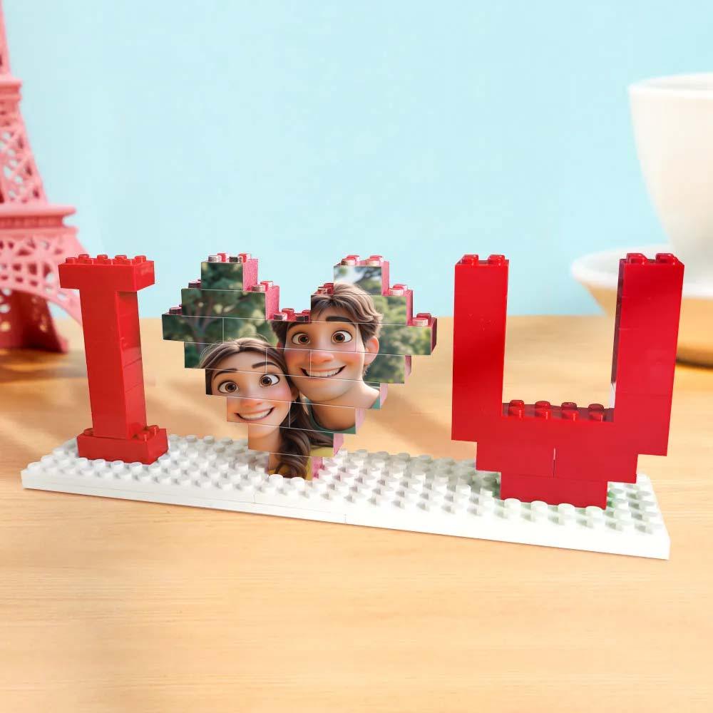 Birthday Gifts for Her Custom building blocks cartoon couple photo blocks personalized building blocks puzzle gift for couplesValentine's Day