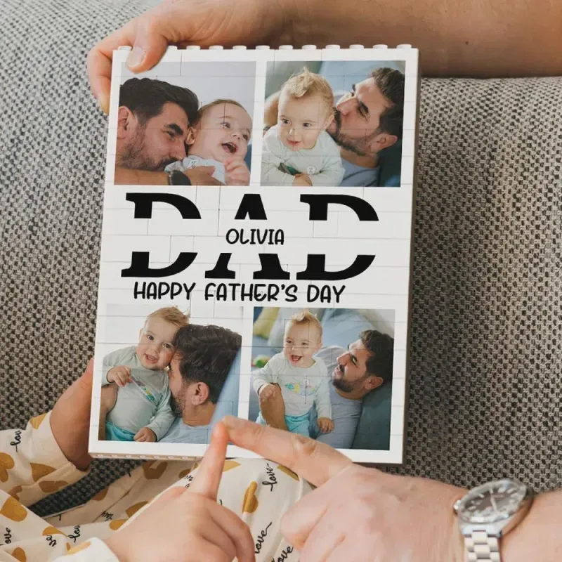 Custom Photo Brick Puzzle Frame – Build Gentle Love, A Meaningful Gift for Dad & Father's Day
