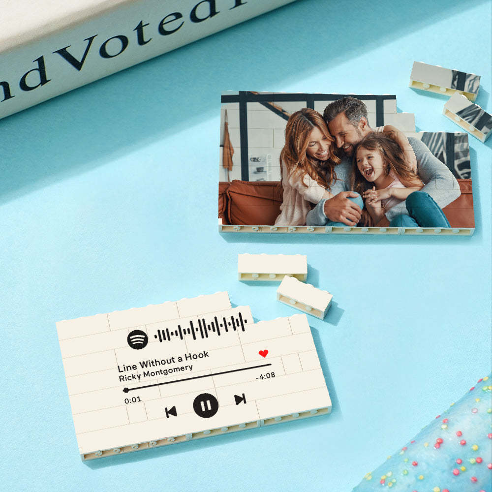 Spotify Code Personalized Building Brick Photo Block Frame - myphotowallet