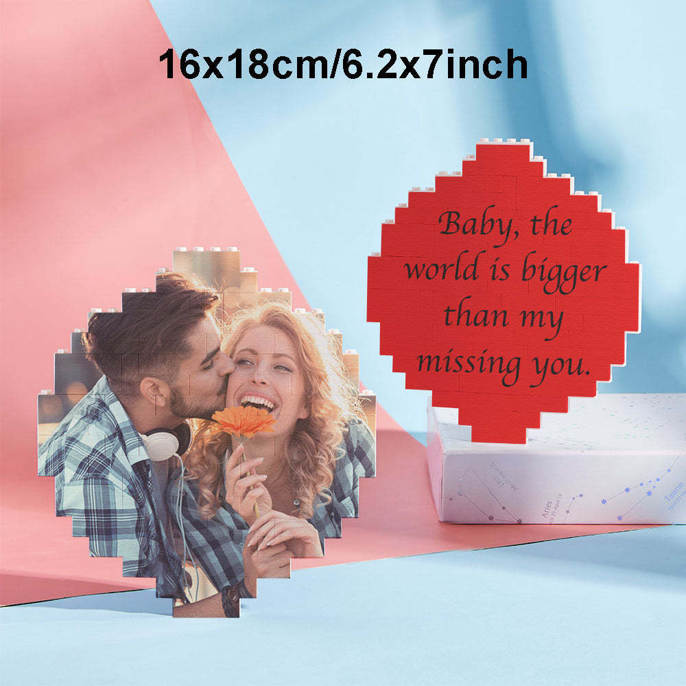 Custom Photo Building Brick Personalized Music Code Block Heart Shaped Photo Block Gifts for Her